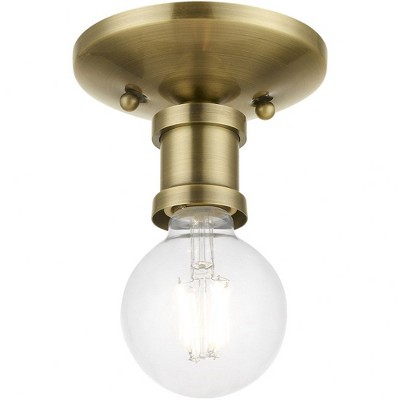 Lansdale Antique Brass 1-Light Flush Mount for Indoor/Outdoor