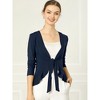 INSPIRE CHIC Women's Tie Front Long Sleeve Crop Ruffle Knit Cardigan Sweaters - 2 of 4