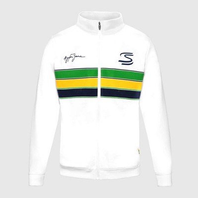 Ayrton Senna F1 Retro Stripe Pullover Jacket
