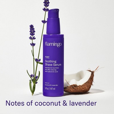 Flamingo Women's Post-Shave Soothing Body Serum - 5 fl oz: Lavender & Coconut Scents, Normal Skin, Gel Formula