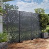 SpassWay 72"H x 47"W Outdoor Metal Garden Trellis Privacy Screen Lattice Panel Indoor Room Divider In White - 2 of 4