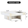 FURNIinspire Coffee Tables 31.4 Inch Modern Square Coffee Table, Living Room Accent Table Marble Textured Table, White, 31.4"*31.4"*12" - 3 of 4