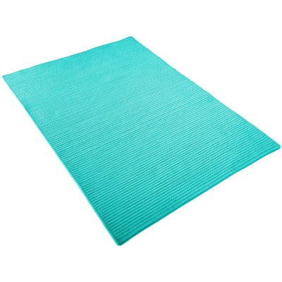 Turquoise Oval Synthetic Braided Washable Rug Sample Swatch