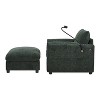 YOOCOZZ 38" Single Sofa with Storage Ottoman,Adjustable Phone Holder,USB Charger,Side Storage Pockets and Pillow-Like Armrests - 3 of 4