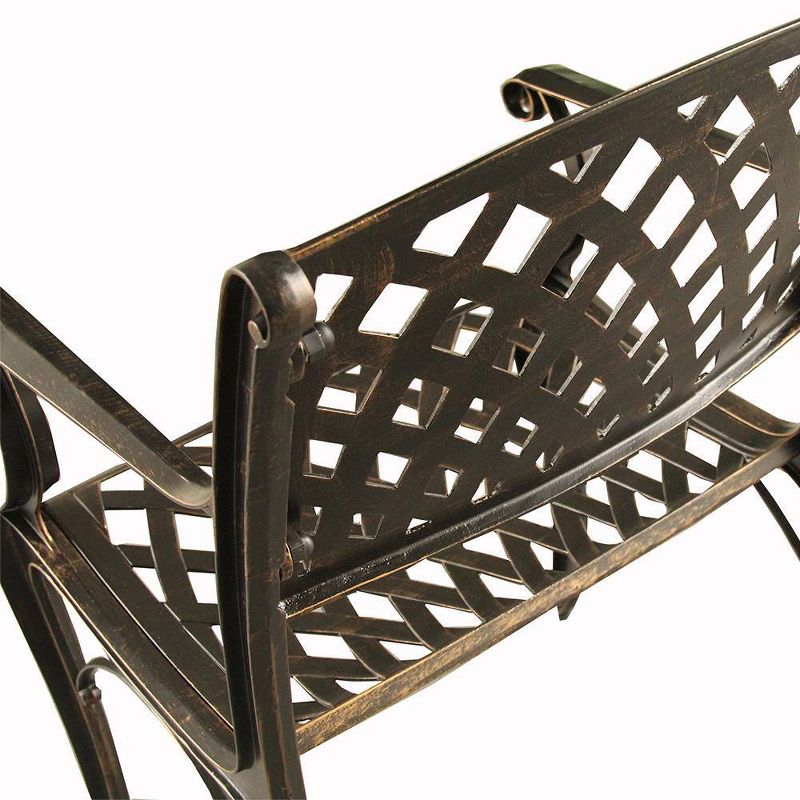 Modern Outdoor Mesh Lattice Aluminum Dining Chair - Bronze - Oakland Living, 6 of 10