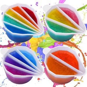 JDICTION 4 Pcs Thicken Reusable Resin Mixing Cups With 2-5 Channels Dividers, For Fluid Art Acrylic Paint Pouring Drawing Crafts, White - 1 of 4