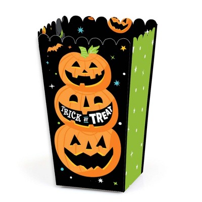 Big Dot of Happiness Jack-O'-Lantern Halloween - Kids Halloween Party Favor Popcorn Treat Boxes - Set of 12