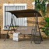 Resenkos 3-Person Swing Set, Outdoor Patio Swing With Tilt Canopy, Steel Frame Bench Seat, Wine Red - 3 of 4