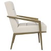 TiramisuBest Modern Upholstered Metal Arm Accent Chair, Dark Grey with Gold Angular Frame & Sloping Arms for Living Room Furniture - 4 of 4