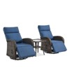 Buenhomino 3 Pieces All-Weather Wicker Chaise Lounge with Side Table,Patio Swivel Recliner Chair with Adjustable Backrest and Footrest - 2 of 4