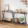 41.3/33.5" Industrial Narrow Console Table, 2-Tier Entryway Wood Table w/Metal Frame for Entryway, Hallway, Living Room - 4 of 4