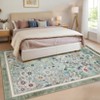 Coolmee Washable Area Rugs for Living Room Boho Non Slip Large Rug Floral Vintage Low Pile Rug for Living Room, Bedroom, Dining Room,Light Pink - 4 of 4