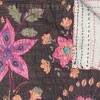 HomeRoots 50" X 70" Brown And Beige Floral Cotton Quilted Kantha Throw Blanket with Embroidery - 4 of 4