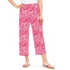 Collections Etc Elasticized Waist Paisley Print Capri Pants - 2 of 4