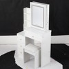 Vynxaria 29.2" Small Bedside Vanity Table with Cushioned Stool & Adjustable - 4 of 4