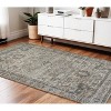 Gray Dark Gray And Dark Pink Oriental Hand Woven Area Rug With Fringe - 2 of 4