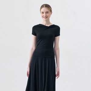 Women's Short Sleeve Twist-Front Asymmetrical Top - A New Day