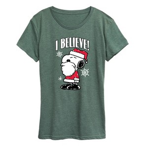 Women's - Peanuts - I Believe Short Sleeve Graphic T-Shirt - 1 of 4