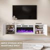 EROMMY 70'' Floating TV Stand with 36'' Electric Fireplace, High Gloss Finish with 12 Flame Fireplace Insert Heater - 4 of 4