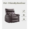 Manual Recliner Chair, 360 Degree Swivel Sofa, Pu Leather Cozy Lounge Chair with Side Pocket - 3 of 4