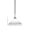 Toltec Lighting Paramount 1 - Light Pendant in  Matte Black/Brushed Nickel with 12" White Muslin Shade - 2 of 2