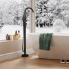 Freestanding Bathtub Faucet, Floor Mount Tub Filler with Hand Shower, 360° Swivel Spout, Single Handle Bathroom Tub Faucet for Cleaning, Bathing - 4 of 4