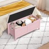 Storage Chest, Storage Trunk with Cushion Seat, 2 Safety Hinges, Storage Bench, Wooden Storage Organizer, Shoe Bench  Easy Assembly - 4 of 4