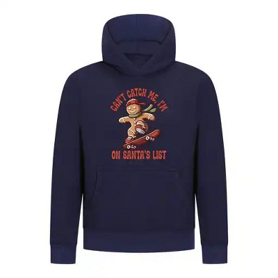 Everyday Kids Christmas Collection Gingerbread Skateboard Boys Pullover Hoodie – Holiday Sweatshirt -Navy