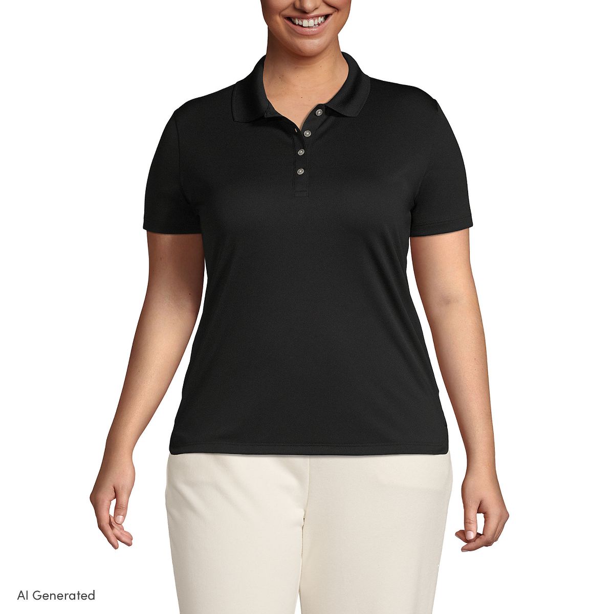 Lands' End Women's Flagship Performance Short Sleeve Polo Shirt