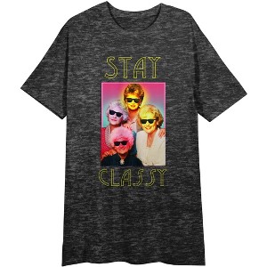 Golden Girls Stay Classy Women's Charcoal Heather Nightshirt - 1 of 3