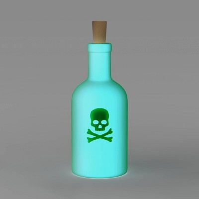 Lit Plastic Bottle and Skull Figurine - Hyde and EEK! Boutique™ Neon Green