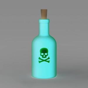 Lit Plastic Bottle and Skull Figurine - Hyde and EEK! Boutique™ Neon Green - 1 of 4