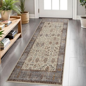 Area Rugs: Washable Non-Slip Vintage Carpet, Soft Low Pile Stain Resistant Rugs for Living Room, Bedroom, Home, Office, Dining Room - 1 of 1