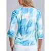 Jones New York Puff Sleeve Printed Moss Crepe Top - 3 of 3