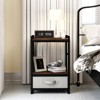 Tangkula 2 PCS Nightstand End Table with Storage Square Sofa Side Table with Fabric Drawer Heavy-Duty Metal Frame - 4 of 4
