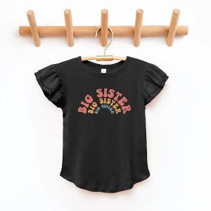 The Juniper Shop Big Sister Stacked Curved Toddler Flutter Sleeve Tee - 1 of 2