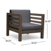 Christopher Knight Home Kaena Outdoor Acacia Wood 5 Seater Sofa and Club Chair Chat Set with Cushions - 4 of 4