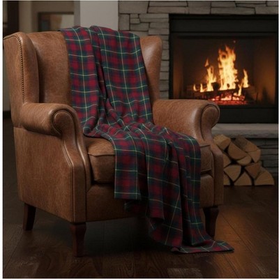 Plaid Flannel Blanket Soft Throw for Holidays, Winter Decor, plaid Pattern Christmas Gift.