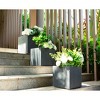 Set of 3 16" Kante Lightweight Modern Outdoor Concrete Square Planters Charcoal - Rosemead Home & Garden, Inc. - 4 of 4
