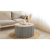 Sapphtopaz Modern Round Coffee Table with Wood Frame Home Decor End Table Sofa Side Table Center Table for Living Room - 2 of 4