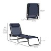 TiramisuBest Folding Chaise Lounge,4-Position Recliner & Breathable Mesh for Beach/Yard/Patio (Dark Blue) - 3 of 4