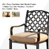 DOMETOUR 7-Piece Outdoor Patio Dining Set, Metal Table & Swivel Chairs with Removable Beige Cushions for Garden or Yard - 3 of 4