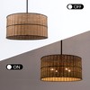 Maxax 20" 4-Light Rattan Pendant Light, Black Boho Farmhouse Chandelier for Living Room Bedroom Dining Room - 4 of 4