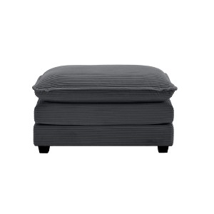 PAGED Modern Style Ottoman Corduroy Fabric Ottoman Foot Rest with Sturdy Frame for Family Room, Living Room - 1 of 4
