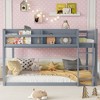 Twin Over Twin Floor Bunk Bed with Ladder, Solid Wood Bunk Bed for Kids & Juniors - ModernLuxe - 2 of 4