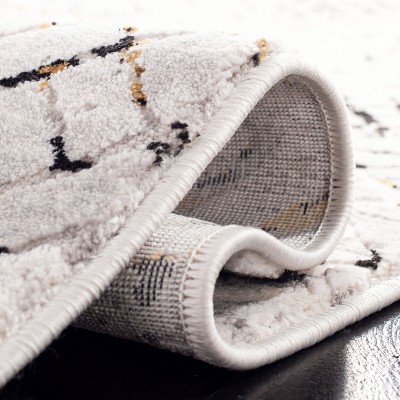 Cream and Charcoal Abstract Hand-knotted Rectangular Area Rug