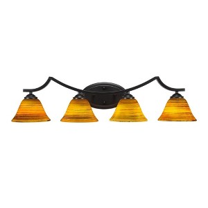 Toltec Lighting Zilo 4 - Light Vanity in  Matte Black with 7" Firré Saturn Shade - 1 of 1