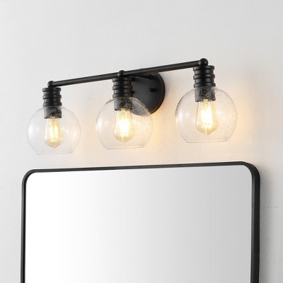 Sunetta Black Iron 3-Light Wall Sconce with Clear Shades