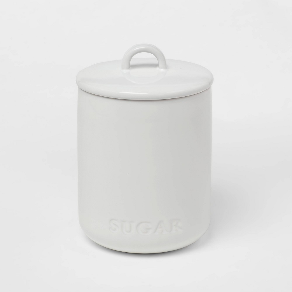 Photos - Food Container 44oz Stoneware Hand Lettered Sugar Canister - Threshold™