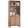 Okak Farmhouse Bookshelf,  Display Shelf with 4 Tiers and Adjustable Glass Shelves, Storage Organizer for Living Room, Kitchen, Bedroom, White - 3 of 4